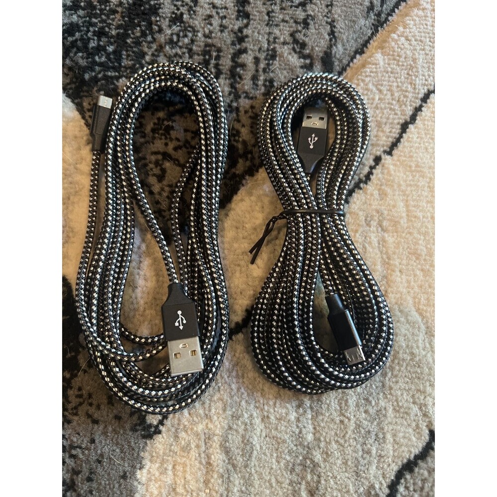 Braided 9Ft USB to Micro USB Charging Cables - 2 Pack